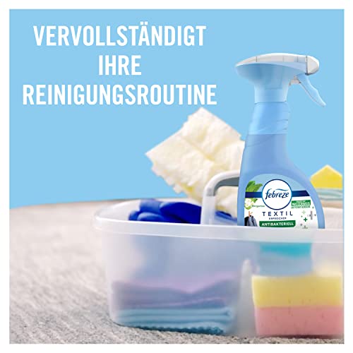 Febreze Textilerfrischer Spray (500 ml) Lenor Antibakteriell Morgentau, Textilspray entfernt 99,9% der Bakterien und Gerüche aus nicht maschinenwaschbaren Textilien und hinterlässt Frischeduft