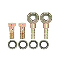 A ABSOPRO 2 Stück Auto Banjo Schlauch Barb Bolzen Fittings Adapter M8x1