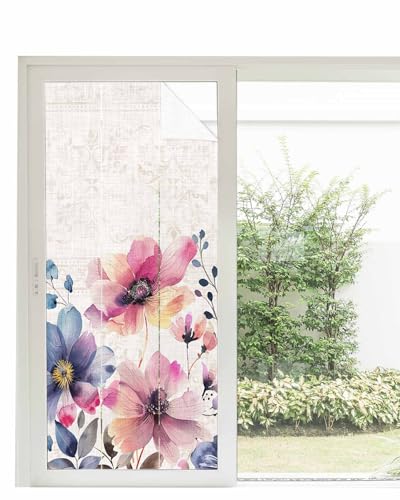 Vinilo decorativo para ventana rosa y púrpura 35.4 x 78.7 pulgadas miniatura 1