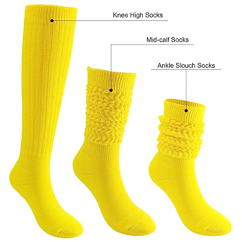 Image of DOOVID Slouch Knee High Cotton Long Scrunch Boot Socks for Women
