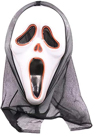 YRYG YRYG Halloween Mask, Horror Skull LED Luminous Screaming Mask, EL Cold Light Mask, Suitable for Halloween Cosplay Costume Masquerade Party, Carnival, Gift