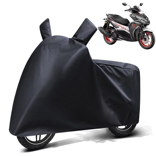 Image of FABTEC Waterproof Scooty Body Cover Compatible with Yamaha Aerox 155, A3 (Black)