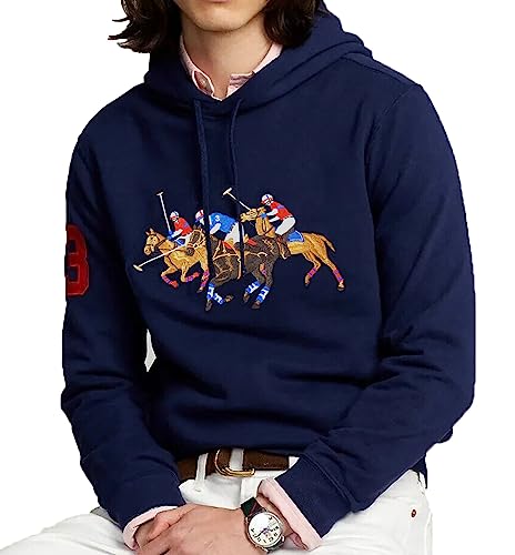 POLO RALPH LAUREN Men's Triple Pony Match Play Fleece Hoodie (as1, alpha, xx_l, regular, regular) Navy Blue2
