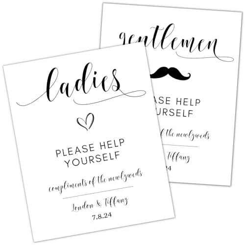 Personalized Wedding Restroom Amenity Basket Signs, Guest Toiletry Signs, Wedding