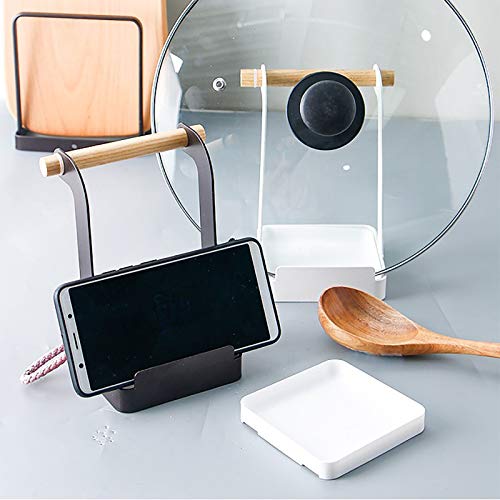 Vanra Metal Pot Lid Holder Tower Ladle Holder Stand Kitchen Cookware Organizer Rack Cooking Utensil Rest (Deep Brown) #TOP5