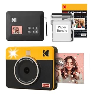 KODAK Mini Shot 3 Retro Fotocamera Digitale Istantanea & Stampante Fotografica 2-in-1 7,6 x 7,6 cm, 38 Fogli, Fotocamera Portatile con Stampa, Stampante per iOS & Android, Sublimazione 4PASS, Bianca