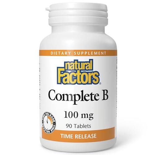 Natural Factors, Complete B 100 mg, Time Released Support for a Healthy Mood, Energy Levels, Skin, Hair and Vision, 90 tablets (90 servings) Natural Factors, Complete B 100 mg, Time Released Support for a Healthy Mood, Energy Levels, Skin, Hair and Vision, 90 tablets (90 servings)