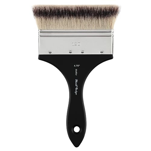 Creative Mark Mimik Synthetic Badger Mottler Brushes - Animal-Friendly Mottlers for Oil, Acrylics, Watercolor, Large Surfaces, & More! - Size 4.75"