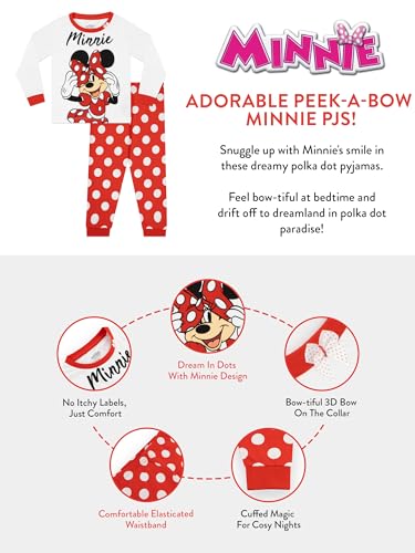 Disney Pyjamas | Long Sleeve Minnie Mouse Pyjamas | 100% Cotton Girls Pjs Age 3 to 4 Years Multicoloured - Image 5