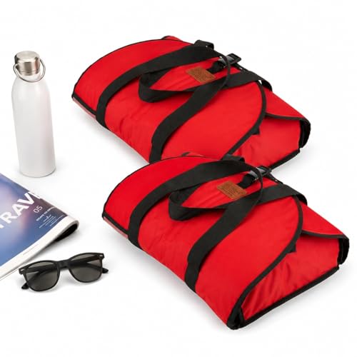 Image of Istri Bag | Ironed Clothes Organizer | Travel-Friendly, Water-Repellent & Washable | Foldable Storage Bag for Wardrobe & Luggage | Ideal for Office, Travel & Home Use (2, Red)