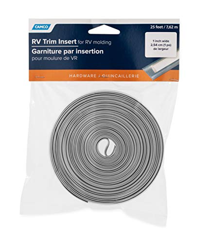 Camco 25134 Vinyl Trim Insert (1" X 25', Gray) #TOP4