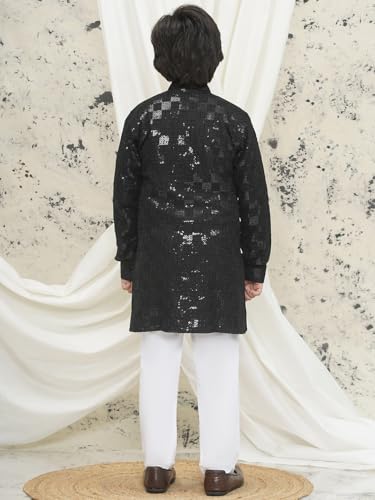 Image of AJ DEZINES Kids Kurta Pajama Set For Boys | Embroidery Chikankari Kurta Set | Traditional & Festive Outfit | Cotton Stylish Boys Kurta Pyjama | Perfect For Festivals Wedding & Family Function