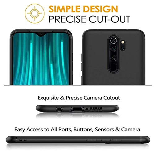 Image of Mobile Back Cover Case for Redmi Note 8 Pro (Silicone Case|CameraProtection|Black SC1510)