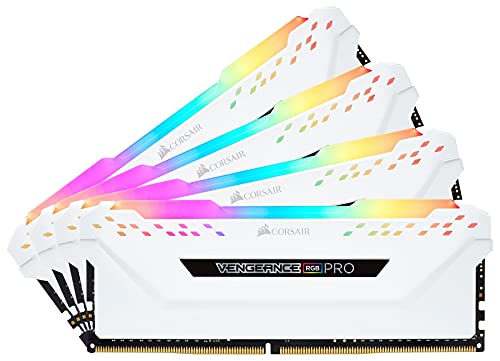 Corsair Vengeance RGB PRO - Kit de Mémorie Enthousiaste (32Go (4x8Go), DDR4, 3600MHz, C18, XMP 2.0) Eclairage LED RGB dynamique - Blanc