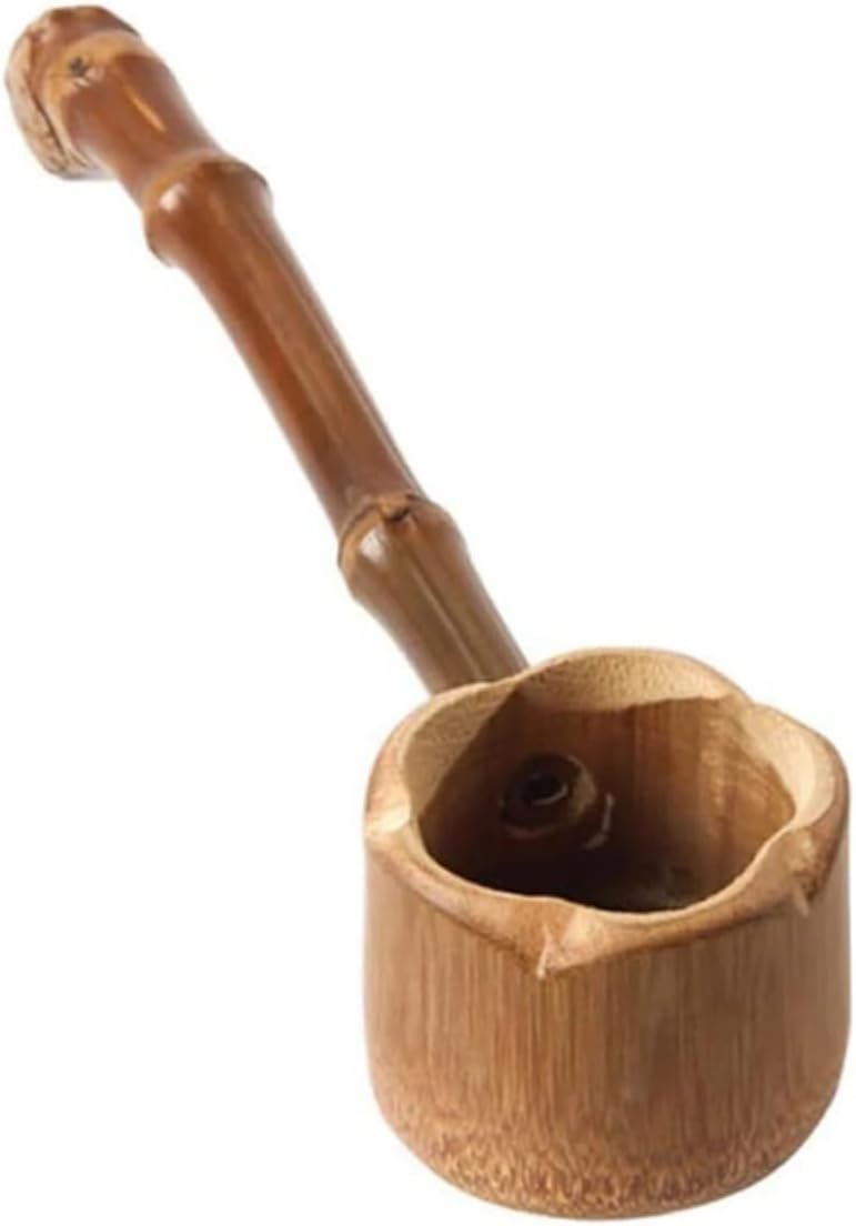 Mikinona Portable Bamboo Water Scoop for Tea Ceremony Long Handle Ladle Spoon for Home Use Random