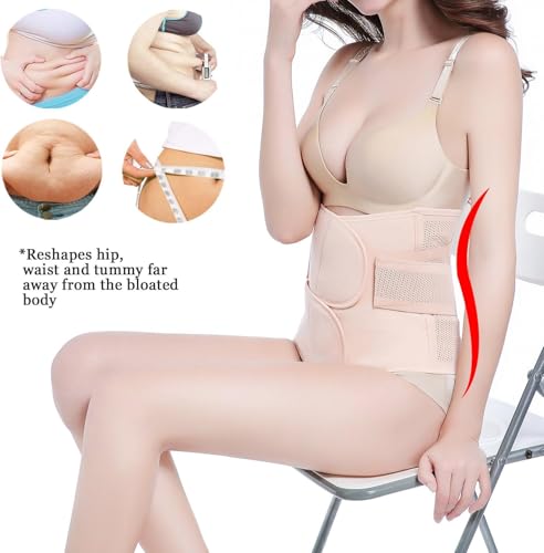 Image of Trendyline Postpartum Belly Band Support: 2 Adjustable Straps for Abdomen Compression | Helps Relieve Incision & Back Pain After C-Section during Getting Up, Coughing & Breastfeeding (Nude, Medium)