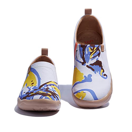 Image of UIN Women's Slip On Shoes Colorful Comfortable Lightweight Art Travel Sneakers Casual Floral Stylish Everyday Loafers
