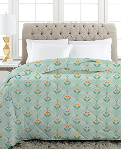 Image of HOMEKART 220 GSM Microfiber 4-Piece Comforter Bedding Set for Double Bed | King Size AC Comforter with Flat Bedsheet (90x100 Inch) & 2 Pillow Covers | Soft, Lightweight & All-Season | Green Leaf
