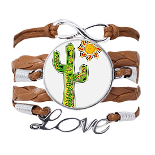 Bracelet cactus Mexique en cuir noir idéal pour sublimer vos tenues d'été