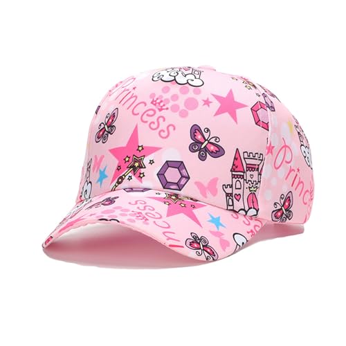 Julerwoo Girls Pink Baseball Cap Princess Hats Cartoon Adjustable Cap (Castle)