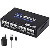 Ozvavzk 4K HDMI Splitter 1 in 4 Out Gleichzeitig HDMI Splitter 4 Monitore Mirror HDMI Verteiler 1...