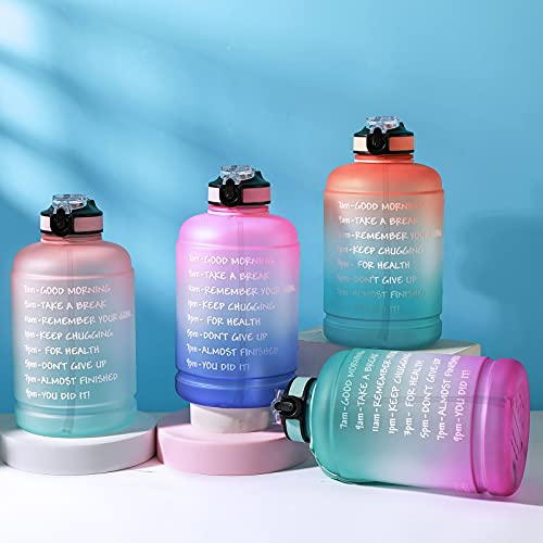 Bottle Bottle Large Half Gallon/64Oz Motivational Water Bottle With Straw& Handle (Pink Purple) #TOP6