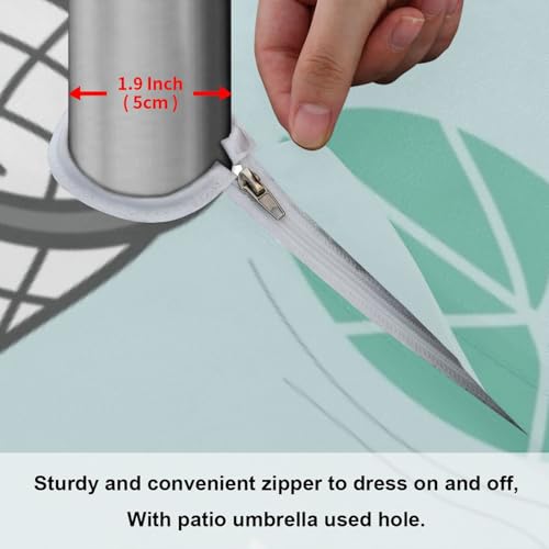 Nappe d'extérieur ronde avec fermeture éclair lavable pour parasol central