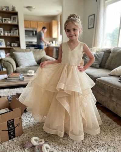 Xtulle Tulle Girls Formal Dress Junior Bridesmaid Wedding Gown Size 16 - 2