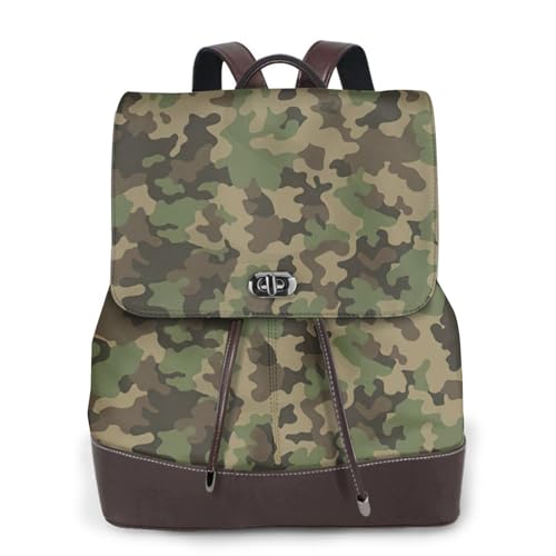 Sac à dos en cuir femme camouflage vert pour ne plus porter à bout de bras