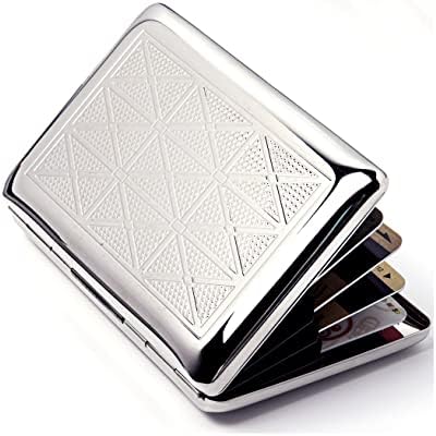 EYIDADAE RFID Credit Card Holder Protector Metal Credit Card Wallet Business Card Holder for Women and Men (Silver)