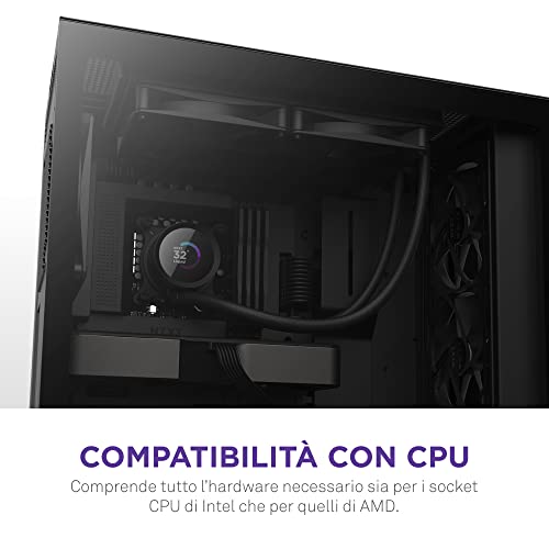 Kraken 280 - RL-KN280-B1-280mm AIO CPU Liquid Cooler - Customizable 1.54" Square LCD Display for Images, Performance Metrics and More - 2 x F140P Fans - Black - Sistema di raffreddamento - Immagine 7