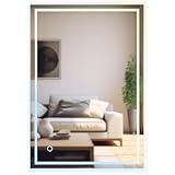 Espelho Retangular Led Touch 3 Cores, Luxo 90x70cm, MR-BH006, Alira Home