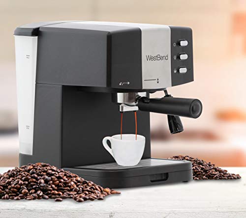 West Bend 55100 Machine 15 Bar Pressure Pump Espresso Coffee Latte And Cappuccino Maker With Dual Heating System, Black #TOP6