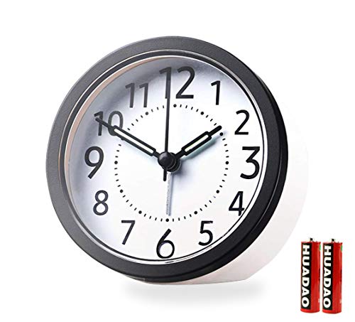 ProHomer Sveglia Analogica, Mini Sveglia Classica con Funzione di Luce Notturna e Posticipazione, Quadrante da 3 Pollici/Numeri Grandi/Batteria Caricata/Silenziosa (Include Due batterie)