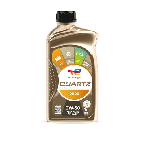 TotalEnergies QUARTZ 9000 0W30 Car Motor Oil Premium Synthetic Engine Oil - ACEA A5/B5 A7/B7 API SL - Approved by VOLVO VCC 95200377 RENAULT RN0700-1L
