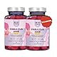 Haare Gummibärchen Biotin Hochdosiert 6000mcg, 120 Tage, Doppelpack mit Zink, Selen und den Vitaminen A, B6, B12, C, D, E, 120 gummies, Erdbeergeschmack, Vegan, BeSoHappy®