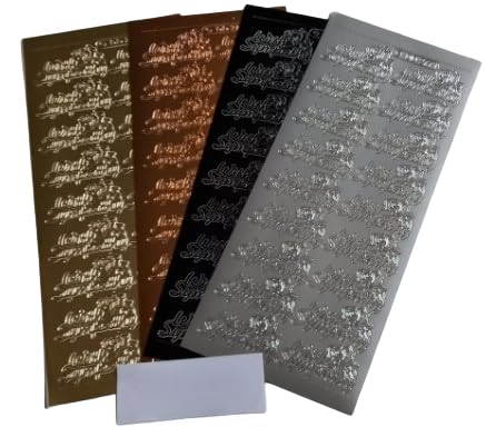 Vision4ever 1x Black Joined with Sympathy 18 Per Sheet 2.5x4.5cm Peel Off Stickers Craft