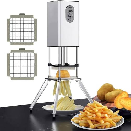 Cortador Vertical De Papas Fritas, Cortador Automático De Papas con Cuchillas De 9 Mm Y 12,2 Mm, Hechas De Acero Inoxidable, para Cortar Rápidamente Papas, Zanahorias, Pepinos Y Cebollas