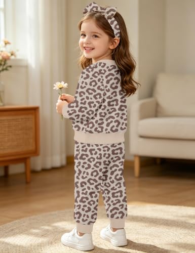 Image of Toddler Girl Clothes Fall Winter Outfits Wild Hair Don't Care Highland Cow Sweatshirt Pants Western Cowgirl Outfit