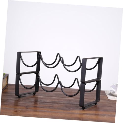 Soporte para 3 botellas de vino de hierro vintage miniatura 4