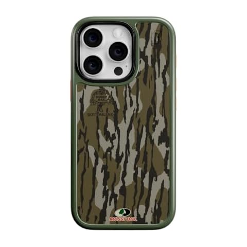 cellhelmet Fortitude Case for iPhone 16 Pro | MagSafe Compatible | Dual Protection | Drop Test Certified | Shockproof Durable iPhone 16 Pro Mossy Oak Case | Bottomland Camo Cover