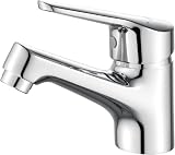 IBERGRIF M11050 Wastafelkraan Wastafelmengkraan Badkamerkraan Enkele Hendel Wastafelkraan Wastafel Mengkraan Modern, Chrome, Silver