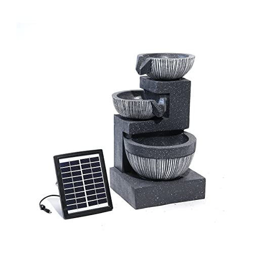 LQSSA Fontaine d'eau de Jardin extérieure, Fontaine à énergie Solaire, Fontaine à LED, Pompe de Patio extérieure, décoration de Cascades sur Pied, fontaines pour la Maison et la Cour Decoration