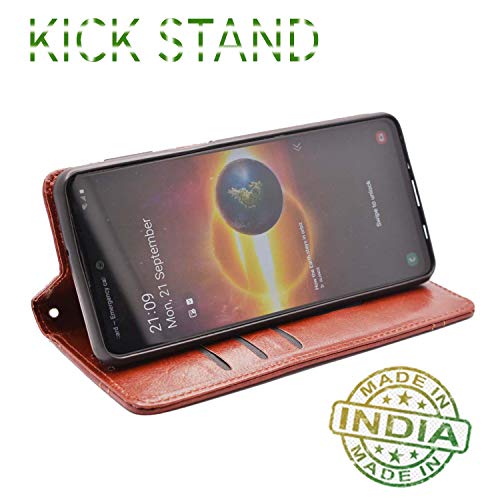 Image of Pikkme Oneplus 5T Leather Flip Cover Wallet Case for Oneplus 5T (Brown)