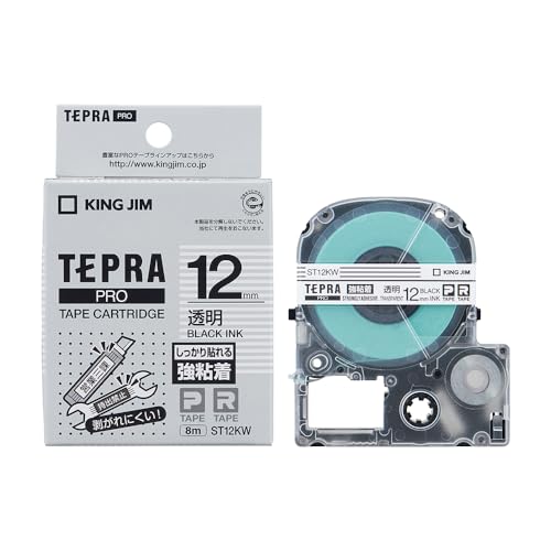 Bande Tepura PRO forte adhérence transparente ST12KW 12mm King Jim