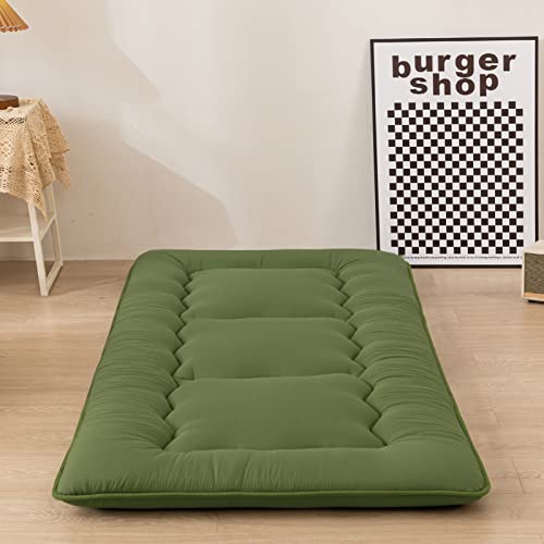 Image of MAXYOYO Cot Japanese Floor Futon Mattress, Single Size Tatami Mat Sleeping Pad Foldable Roll Up Boys Girls Narrow Mattress