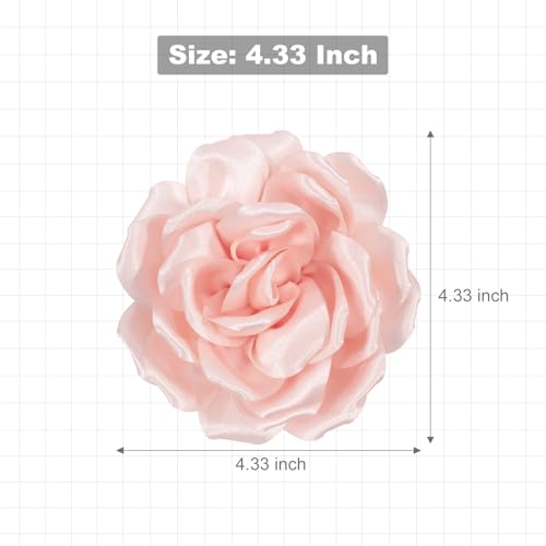 Image of 4.3 inch Red Rose Hair Clip Large Flower Brooches for Women | Charming Flowers Pins for Clothes | Turn Heads with Stylish Rose Hair Clip Flower Brooch Pin for Clothes & Clips for Woman