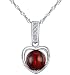 Produktbild Unendlich U 925 Sterling Silber Granat 3D Herz-Anhänger Halskette für Damen/Mädchen