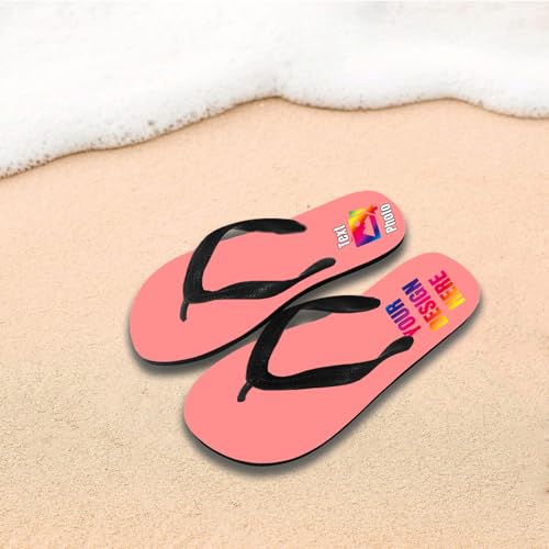 Bulk Custom Flip Flops For Men Women with Your Text Logo Photo, Personalized Sandal Slippers for Beach Bathroom Indoor Outdoor3