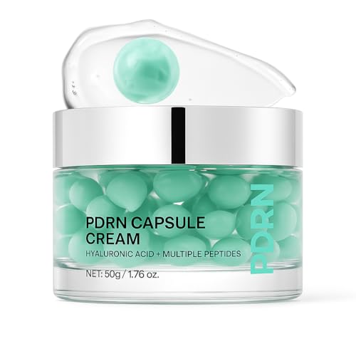 GOERTI PDRN Capsule Cream with Salmon Sodium DNA & Peptides, Lightweight Gel Moisturizer for Sensitive Skin, Deep Hydration & Elasticity Boost with Niacinamide for Even Skin Tone 1.76 oz